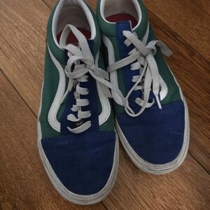 Vans Blue and Green Sneakers with White Accents